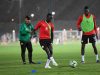 Dernière séance d’entrainement des Lions avant de rallier leur camp de base au Caire